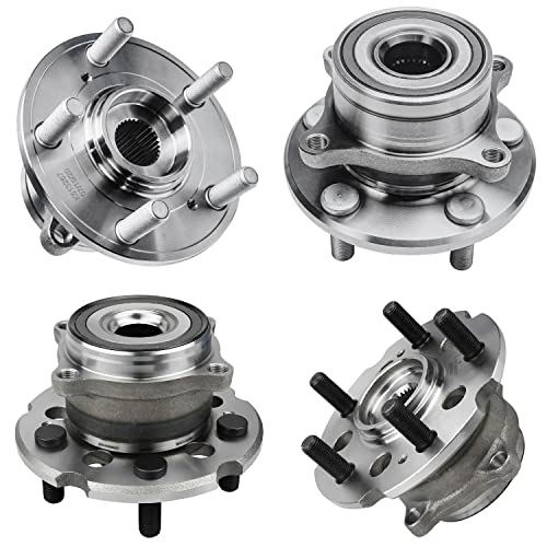 Detroit Axle - 4pc Front and Rear Wheel Bearing Hubs Assembly for 2009-2015 Honda Pilot [AWD], 2007-2013 Acura MDX, 2010-2013 Acura ZDX, 5 Lugs wABS