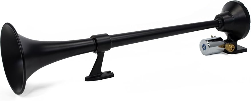 HornBlasters Mini-Tug 12/24 Volt Air Horn Only - Single Trumpet - Deep Sound - Efficient on Air