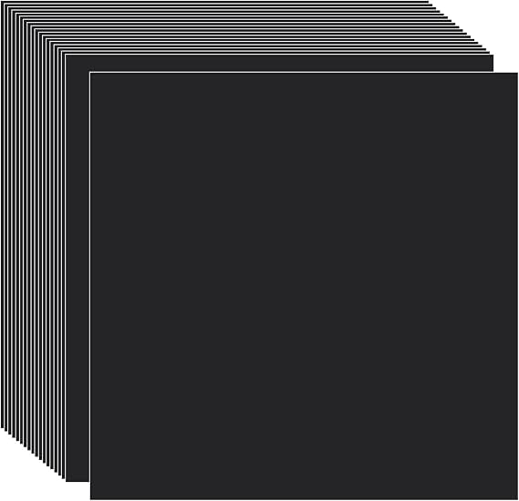 Black Cardstock Craft Paper, 20 Sheets 12"x 12" Thick Card Stock 80 lb/235 gsm Colored Heavy Weight Cover Stock Kraft for Arts Crafts DIY, Invitations, Card Making, Printing