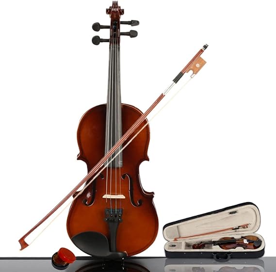 1/4 Beginner Violin for Adults,Complete Full Size Violin Kit with Portable Case,Bow, Rosin All Accessories Included (1/4 Natural)