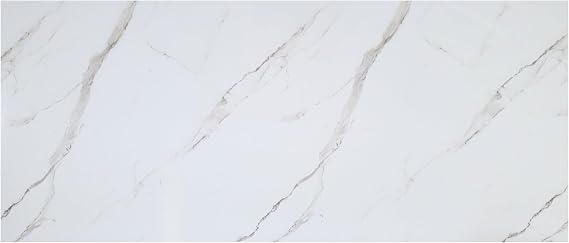 Marble Effect PVC Wall Panel 60x120 cm, Kitchen & Bathroom Wall Cladding, Waterproof Shower Panels Wet Wall, Granite Look Wall Cladding (1 PCS, Calacatta White)
