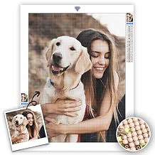 UM UPMALL Personalized Diamond Art -Custom Paint by Numbers Kit for Adults, 5d Diamond Art Painting, Custom Photo Gifts for Friends, Family, Loved Ones with Your Cherished Photos-50x50