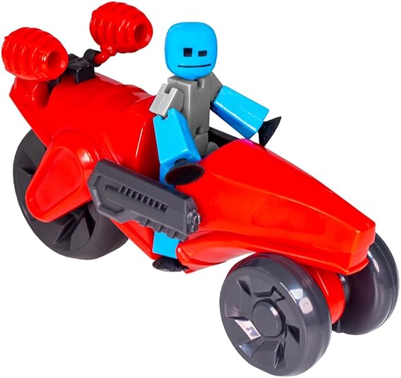 Zing Stikbot Megabots - Stikbot Poseable Collectible Stop Motion Action Figures and Mega Vehicles (Turbo Cycle (Red))