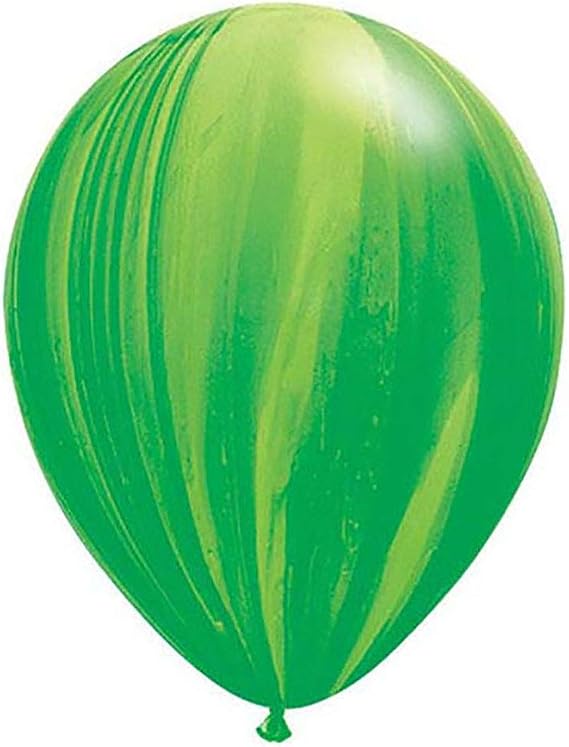 Qualatex 91539 Superagate - Green Rainbow Latex Balloons, 11", Multicolor, Pack of 25