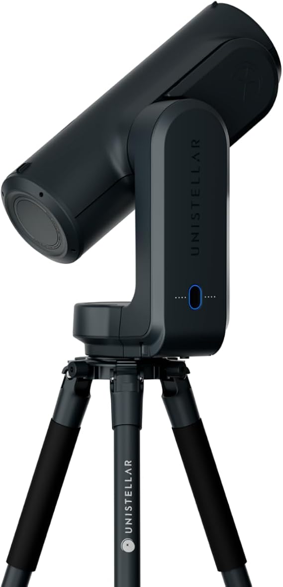 Odyssey - UNISTELLAR Smart Telescope (no Eyepiece), 85mm f/3.9 (320mm) Digital & Computerized, App-Controlled Motorized Alt-Az, Enhanced Vision, RAW/FITS Export, 64GB, Tripod, 5h Battery (Black)
