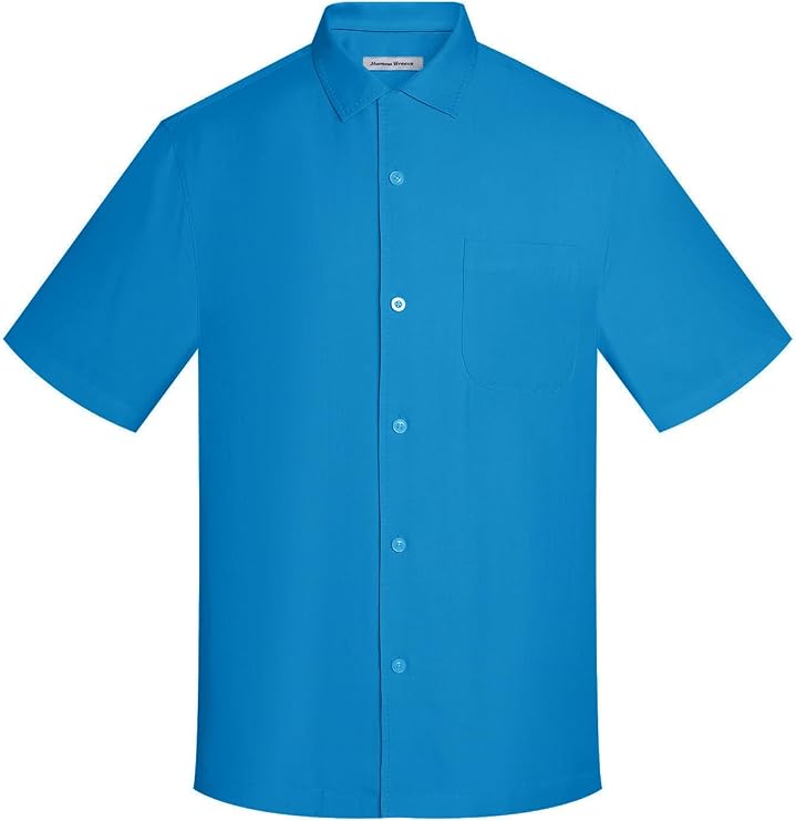 Mens Hawaiian Shirts Silk Botton Down Short Sleeve Shirts Tropical Casual Beach Shirt Camp Shirts
