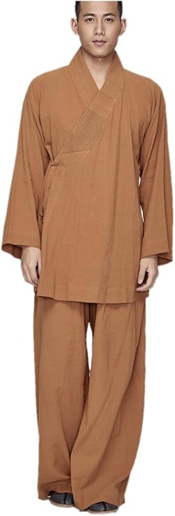 ZanYing Meditation Loose Sets Men V-Neck Casual Suits Monk Outfit