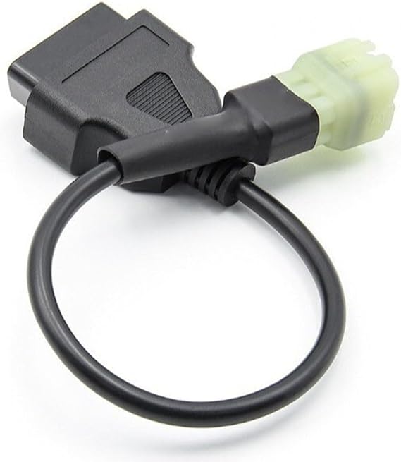 OBD2 Adapter Cable for 6 Pin For Motorcycles to 16 Pin OBDII Port Supporting DTC Read Clear and Live Data Stream Functions