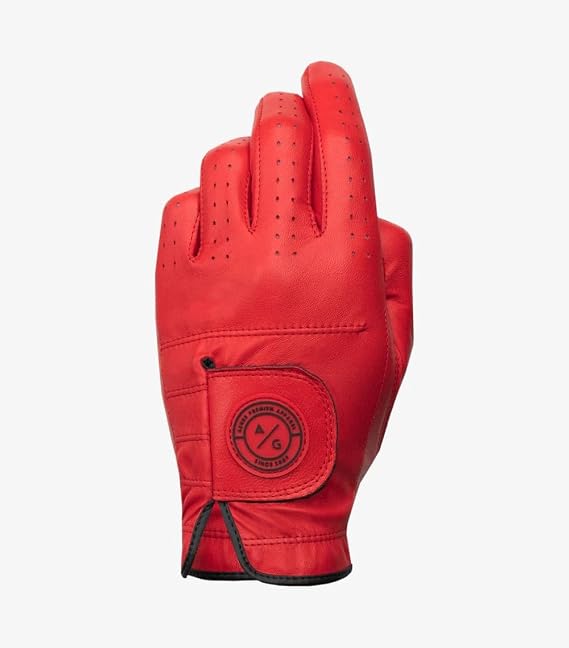 Asher Men's Premium Crimson Golf Glove XXL (goes on Left Hand), flint steel
