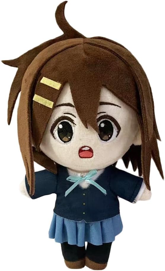 JCvCX Brown Hair Girl with Dual Yellow Hair Pins Plush Toy Stuffed Figurine Doll Soft Plushies Pillow