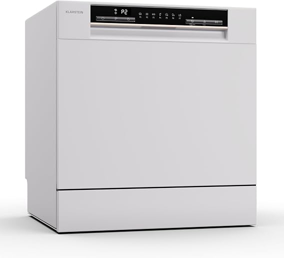 Klarstein Table Top Dishwasher, 8 Place Setting Mini Dishwasher, Quiet Operation Countertop Dishwasher w/ 6 Washing Programs, Compact Tabletop Dishwasher, Easy To Install Homes/Office Small Dishwasher