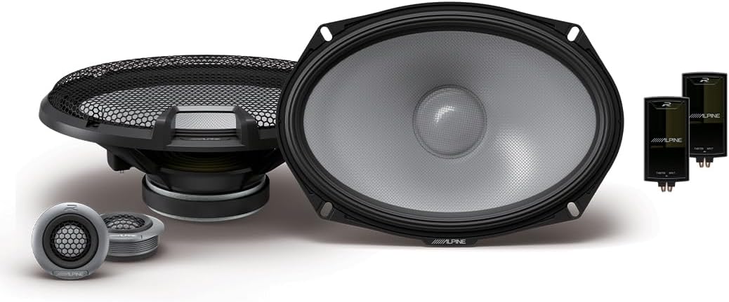 Alpine R2-S69C 6x9” (16x24 cm) R-Series 2 Yollu Komponent Hoparlör, Hi-Res Audio, 100W RMS / 300W Peak, 4 Ohm, Premium Araç İçi Ses Sistemi