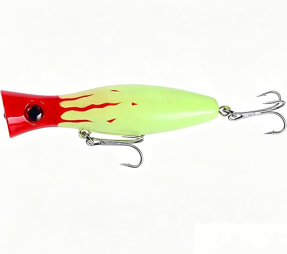 Popper Fishing Lure, JAZALIC Topwater Popper Lures 3D Eyes Fishing Accessories for Saltwater Surface Casting and Freshwater Surface Fishing, Gt Tuna