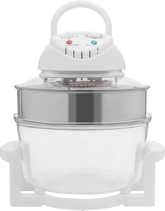 17L Glass Turbo Air Fryer 1200W-1400W Glass Air Fryer & Viewable Convection Oven 360 Heating Roaster and 60min Timer for Grilling, Roasting, Baking, Pan-frying