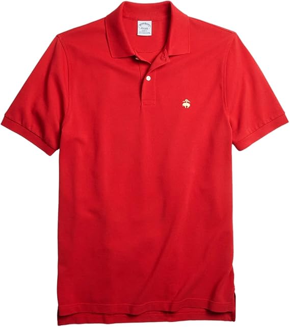 Brooks Brothers Men's Slim Fit Performance Pique Polo Shirt Classic Red (X-Large)