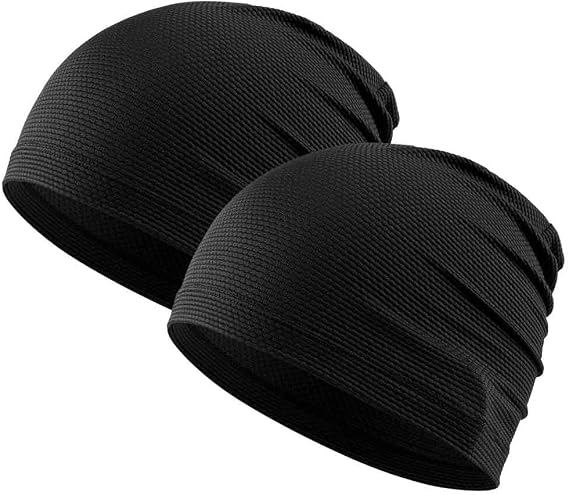 AXBXCX 2 Pack Cooling Skull Cap for Men & Women - Breathable Summer Beanie for Running, Cycling, Motorcycle