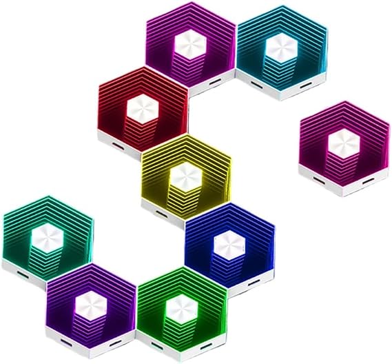 Modular RGB Hexagon LED Light Panels, 16 Million Colors Music Reactive Wall Lights with App and Remote, DIY Geometric Ambient for Lighting for Home Gaming Setup