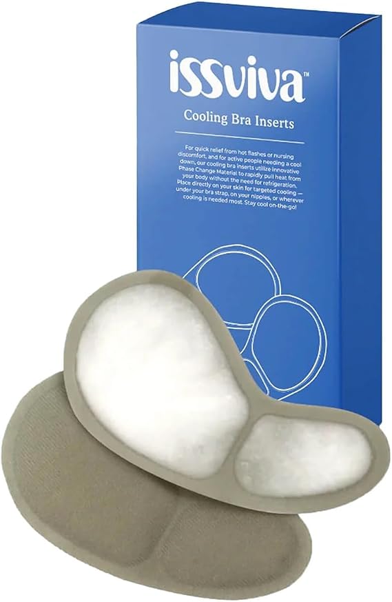Issviva x Joylux Cooling Bra Inserts for Menopause Hot Flushes and Night Sweats, Alternative to HRT and Menopause Supplements Tablets for Women 2 Pack