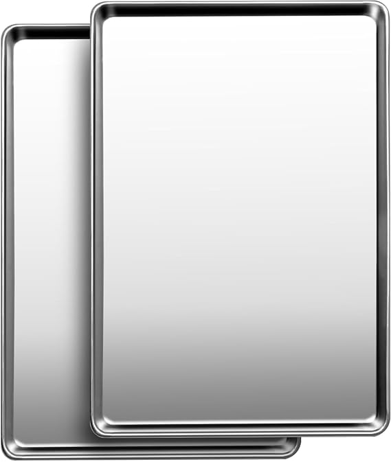 Aluminum Alloy Baking Sheet Pan Set, 18" x 13" 2 Pack Cookie Sheet Pan, Roasting, Dishwasher Safe