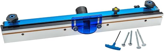 Router Table Fence with Micro-Adjustment Knob & Dust Port Set | Router Table Fence Precise Fence Adjustment Router Fence Micro-Adjustment Knob Dust Port Included
