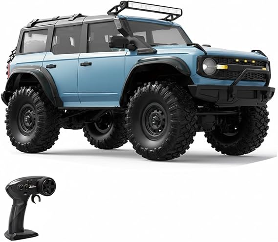 1/16 Scale RC Rock Crawler 4WD Off Road Truck with 2.4G Proportional Control & Servo Steering & LED Lighting Climbing Vehicle for Trail Driving Hobby RC Enthusiasts-Blue