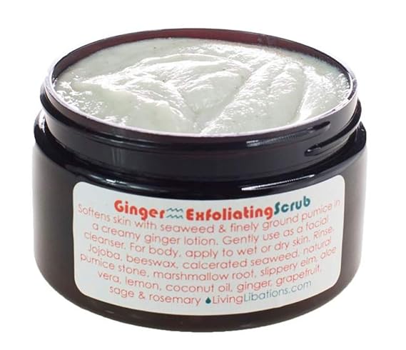 Living Libations - Natural Ginger Body Scrub | Natural, Plant-Based, Clean Beauty (4 oz | 120 ml)