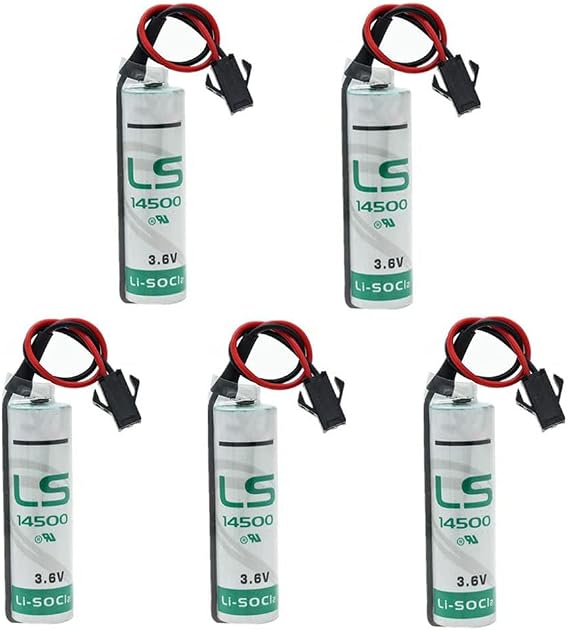 5-Pack LS14500 3.6V 2600mAh AA Battery Lithium Replacement for Saft LS14500 with Plug