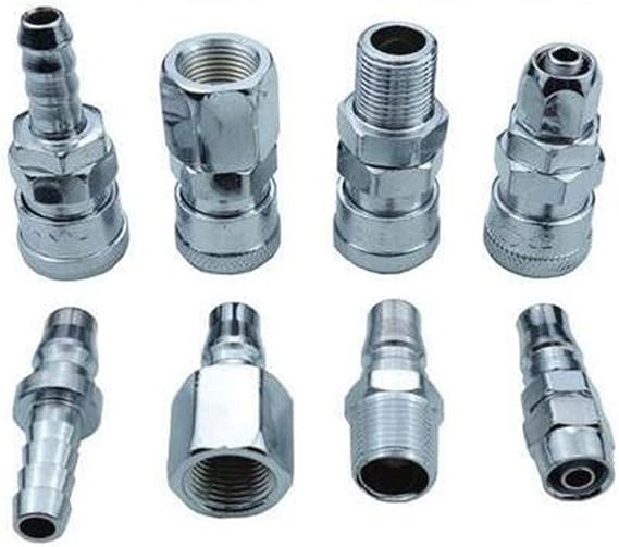 8PCS 1/4 Inch NPT Pneumatic Air Hose Compressor Hose Quick Coupler Plug Socket Connector Air Fittings Set Air Compressor Accessories