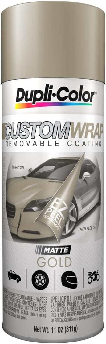 Dupli-Color ECWRC8330 Custom Wrap Removable Metallic Coating, Gold, 11 oz.