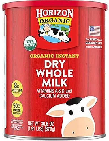Costco Organic Dry Whole Milk 30.6OZ (1.91lbs) (1.91 Pound (Pack of 1)) (1.91 Pound (Pack of 3))