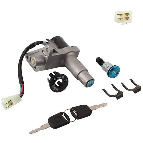 Ignition Switch Key Set Locks Fits for GY6 50cc 150cc Taotao Scooter Moped Jonway Roketa Chinese 4 Stroke Engines Tank Racer 139QMB 157QMJ 7 Deluxe 7A MC-03-150 (4108)