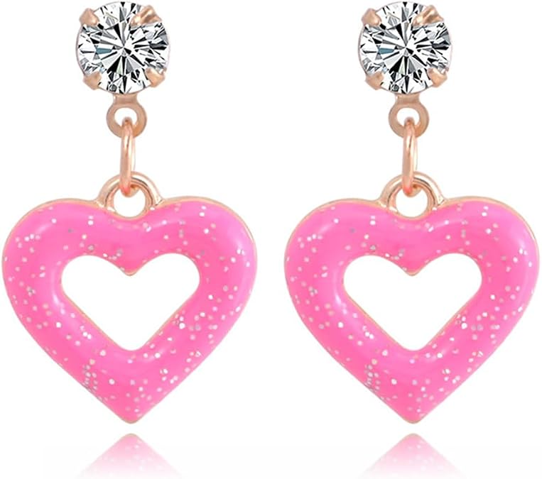 ANXIN Boho Style Creative Love Small Daisy Sun Flower Earrings Retro Peach Heart Alloy Oil Drop Color Flower Earrings For Women