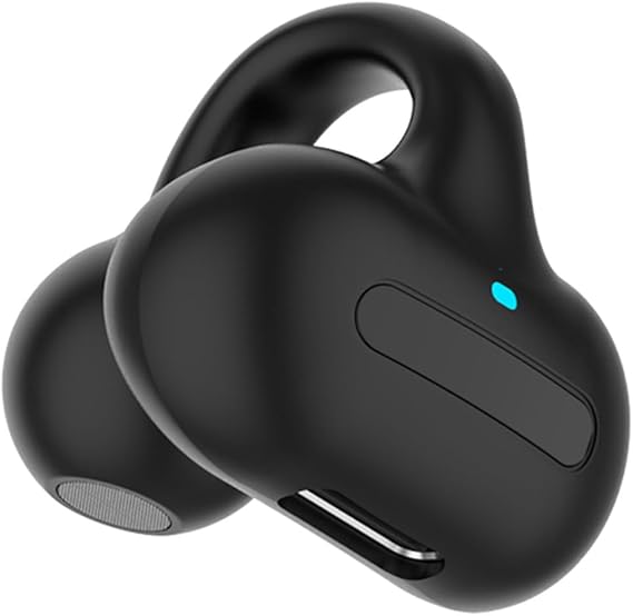 Bluetooth Ear Clip Wireless Earbud Open Ear Headphone - Bone Conducting Induction Earphone for Workout, Cycling, Running (Black)