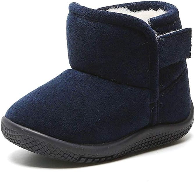 Baby Boy Girl Snow Boots Toddler Warm Winter Booties Anti-slip Lightweight Plush Outdoor Shoes for First Walkers 6 12 18 24 Months