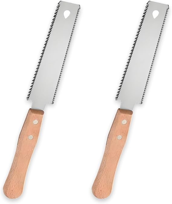 2Pcs Japanese Pull Saw, Hand Saw for Wood Carpentry Tools | Small Woodworking Hand Saws, Flexible Double Edged with Wooden Handle Portable Tool, for Woodworking and DIY Projects