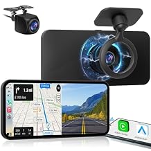 Dash Cam Portable CarPlay Stereo - Wireless Android Auto Car Screen - 6.25" IPS Display 4K Full HD Car DVR Loop Recording 1080P Backup Camera AirPlay Bluetooth GPS Navigation Voice Control