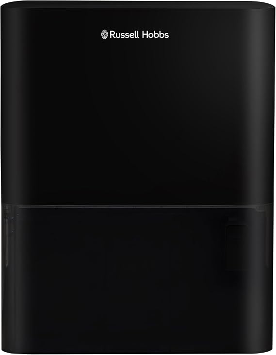 Russell Hobbs Dehumidifier 10 Litre/Day for Damp/Mould & Moisture in Home, Kitchen, Bedroom, Office, Caravan, Laundry Drying, 30m2 Room, Smart Timer, Black RHDH1001B