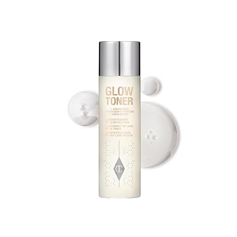 Charlotte Tilbury Glow Face Toner - Exfoliating Toner for Oily Skin - Helps to Reduce The Appearance of Pores, Hydrate & Plump Skin - Delicately Scented with Rose & Lemon