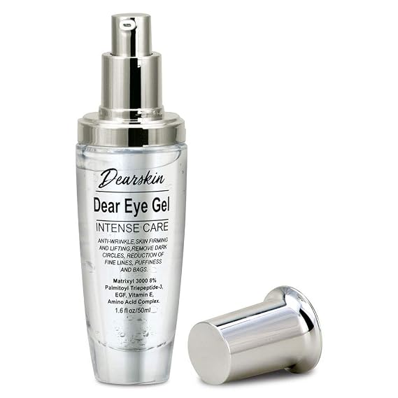 Dearskin Eye Gel Dark Circles and Puffiness, Soft & Smooth Eye Gel for Dark Circles and Wrinkles with Matrixyl 3000 8% Aloe Vera and Botanical Hyaluronic Natural Formula