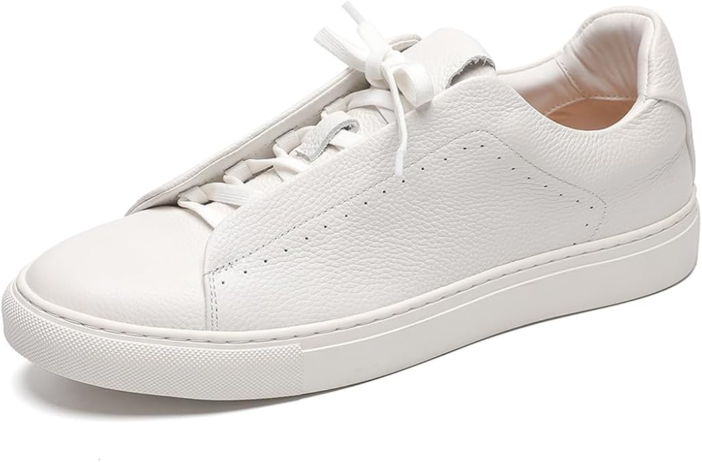 Sneakers for Men - Genuine Leather Slip On Walking Shoes