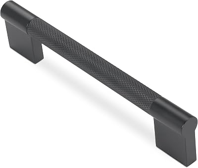 COTYKILEY 10 Pack 5 Inch128mm Matte Black Cabinet Handles Black Knurled Kitchen Cabinet Pulls Cabinet Door Handles Kitchen Cabinet Hardware Cupboard Drawer Pulls Dresser Handles