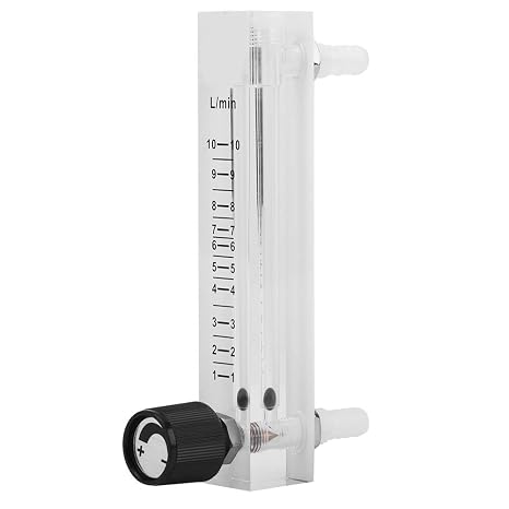 Gas Meter 1-10 LPM with Control Valve, 8mm Barb