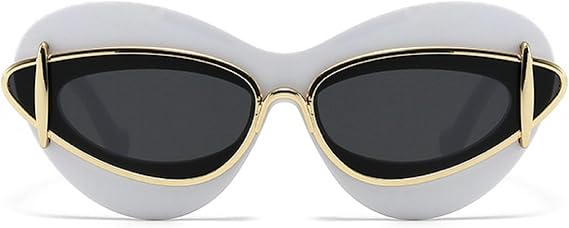 Sexy Y2k Punk Cat Eye Sunglasses Women 2024 Luxury Vintage Sun Glasses For Ladies Retro Double Frame Eyewear UV400