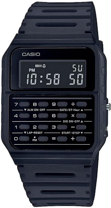 Digital Model Casio Collection Retro Mens Digital Watch with Plastic Black Strap CA-53WF-1BDF. Brand CASIO
