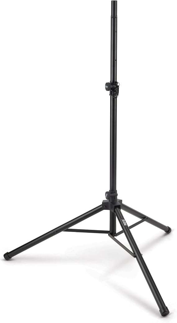 On-Stage SS7761B All-Aluminum Speaker Stand (Folding Portable Tripod Loudspeaker Stand, Nonslip Rubber Feet, Height Adjustable, Locking Pin, Mounts PA Speakers with 1 3/8 or 1 1/2 Sockets, Black)