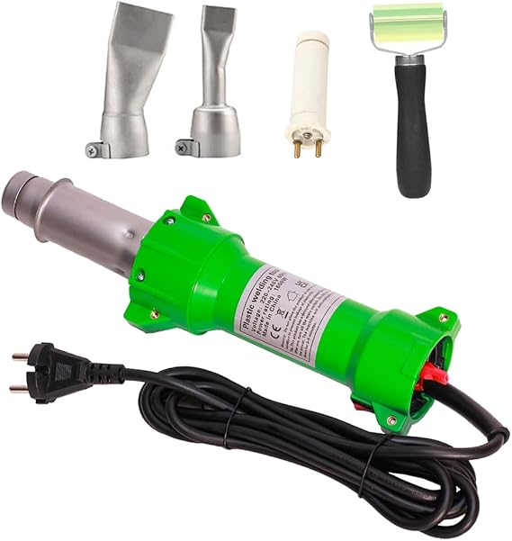 1600W Plastic Welding Machine Soldering Welding Plastic Welding Machine Heat Gun Welding Gun with Quick Soldering Nozzles with LED Light and 2 Flat Welding Nozzles