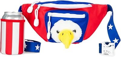 Tipsy Elves American Flag Fanny Packs with Drink Holder - USA Fanny Pack for 4th of July BBQ, Pool Party and Events