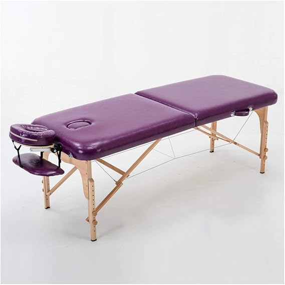 Salon & Spa Tables Massage Table Portable 2 Section Folding Couch Bed Lightweight Beauty Salon Tattoo Therapy (Purple)