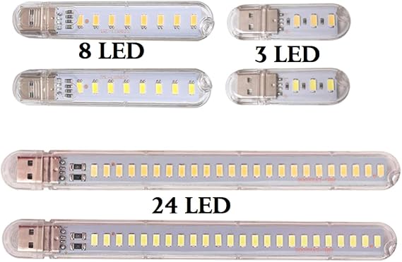 Taşınabilir Mini USB Led Lamba 3-8-24 LED 5730 SMD Kamp Stick Led (Sarı, 8 LED)