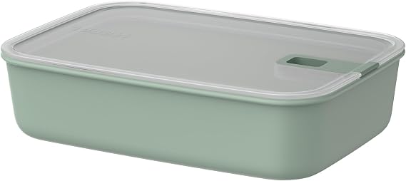 Mepal - Food Container EasyClip - Container with lid & sliding closure - Suitable for microwave, steam cooker, refrigerator, and freezer - Airtight & leak-proof - 2,25 l - Nordic sage